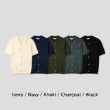 Base Two-Pocket Collared Short Sleeve Knit