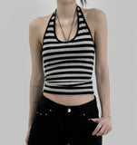 Clean Stripe Halter Sleeveless