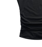 SIDE SHIRRING CAP SLEEVE T
