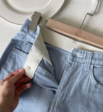 French Span Wide Denim Pants