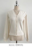 Lensi V-neck basic knit cardigan