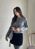 Sayeon Velvet Denim Mini Skirt Pants