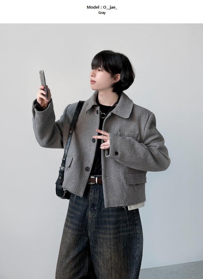 【YOURNUS】Garnish Wool Crop Jacket YOURNUS (ユアノス) - ガーニッシュウールクロップジャケット