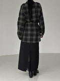 Slit mesh layered long skirt
