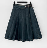 Lach Western Denim Midi Skirt