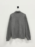 Coma collar knit zip-up