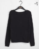 Real Wool Mute Alpaca Ribbed Long Sleeve Knit