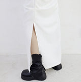 meeve pintuck side slick skirt