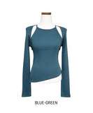 Connie unbalanced halter-neck bolero Set