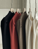 [1+1] Ellow Half Neck Shirred Ribbed Knit