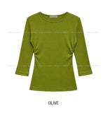 Heez Basic Round Three Quarter Long Sleeve