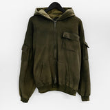 Breal spray washing hooded zip-up