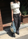 Lotto Vintage Slit Washing Denim Shoulder Bag