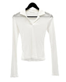 Rubber Wool See-Through Collar Tee