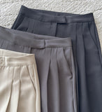 Luaka Pin Tuck Wide Slacks