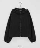 Pedro Pigment Crop Hood Zip-Up Jumper