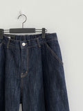 Raw denim indigo - one-tuck balloon denim