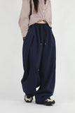 Folding line wide pants