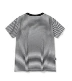 Falling Cat Stripe Crop Short Sleeve Tee