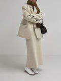 Wear Wool High Waist Long Skirt