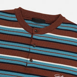 Nora Stripe Henley Neck Short Sleeve Knit