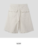 Leaden Stud Cotton Bermuda Shorts