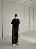 Ripped vintage damage black denim