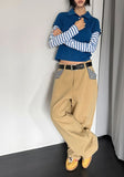 STRIPE LAYERED COLLAR TEE