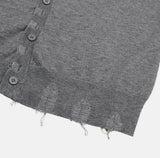 Flat Damage Knit Cardigan