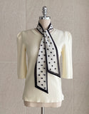 [Scarf set] Celyz Dot Tie Puff Short Sleeve Knit