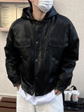 F/W Port Leather Hooded Jumper