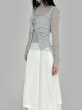 Mesh shirring round tee