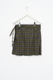 (W) Mitz Checked Pleats Skirt