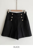 Brin Brushed Button High Waist Short Pants