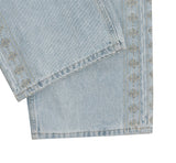 Pinata embroidery wide denim pants