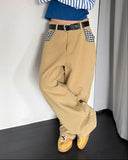 HIDDEN CHECK WIDE PANTS