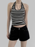 Clean Stripe Halter Sleeveless