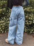 [U-DENIM/Planning Products] Summer Pintuck Wide Cargo Denim Pants