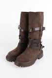 Wetin Strap Suede Long Boots