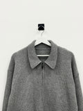 Coma collar knit zip-up