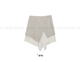 SLANT LAYERED MIDI SKIRT