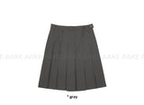 BUTTON PLEATS MIDI SKIRT