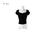 [MADE] Duran Amore Square Neck Shirring Short Sleeve T-Shirt