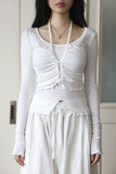 Bibi halter shirring tee