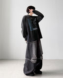 Bin Damage Layered Wide Denim
