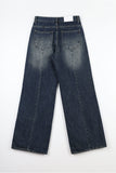 Incision line wide denim