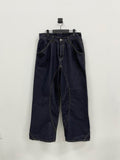 Curved wide long denim
