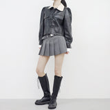 Belia Color Matching Leather Jacket