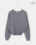 Pimu Basic Round Neck Loose Fit Long Sleeve Knit Cardigan