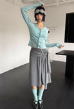KNOT TIE MIDI SKIRT